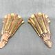 Antique Wood & Brass Wall Lights, France