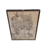 3 French Drawings Of Children, Mid 20th Century