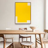 Peinture originale abstraite, jaune citron