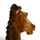 Decorative heavy lifelike 1960's horse head sculpture in brown soapstone