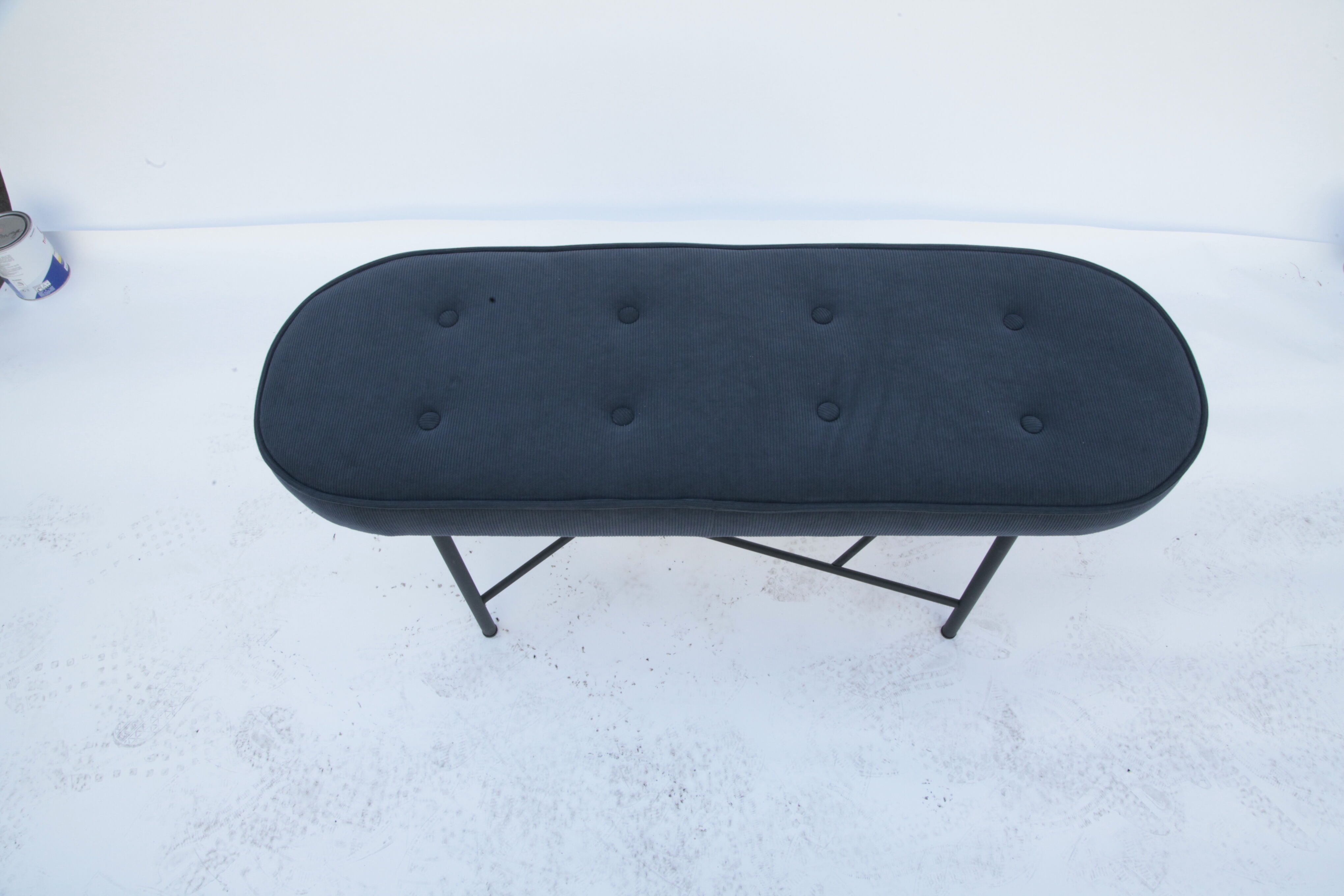 Corduroy upholstery bench