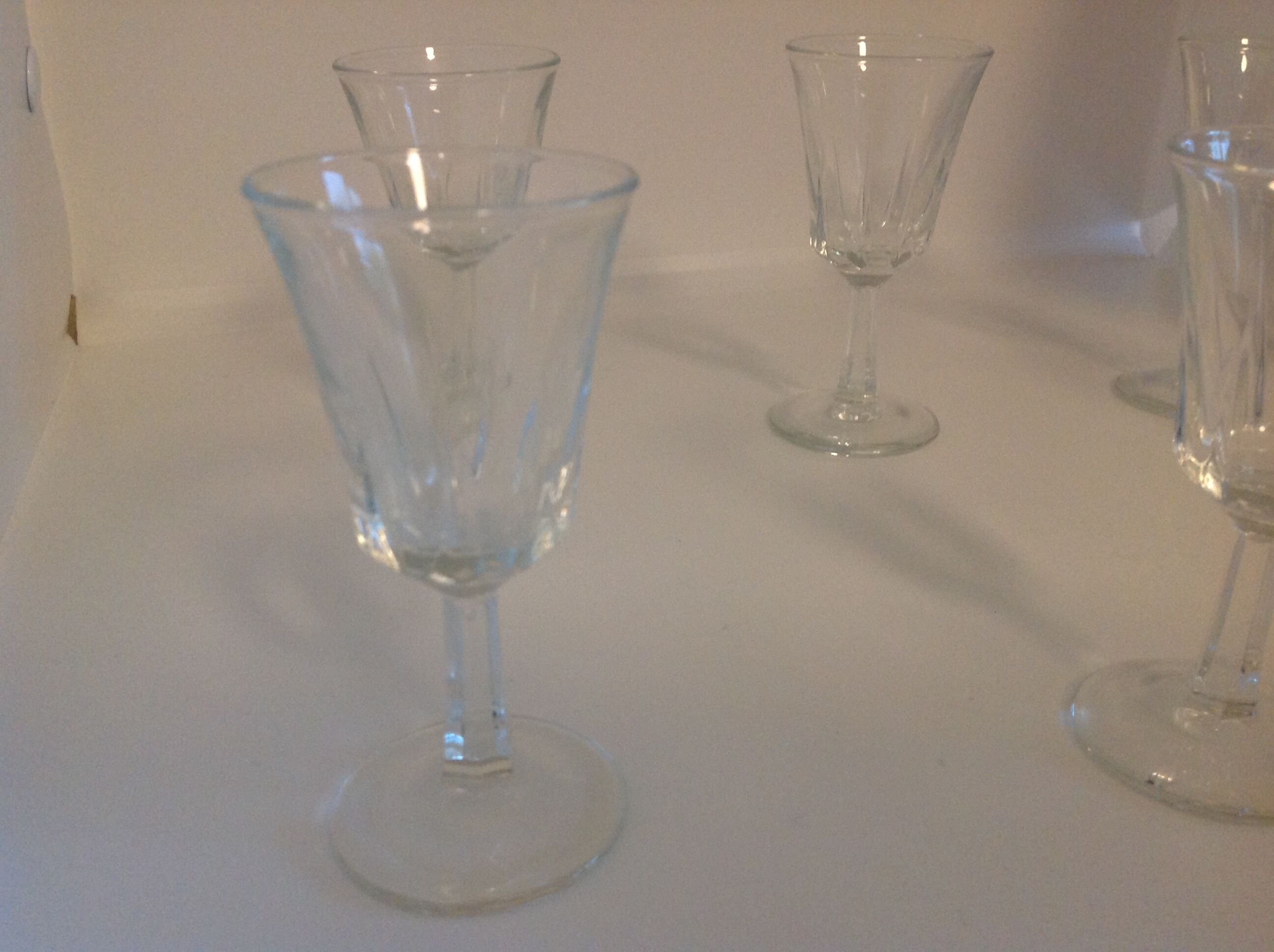 Six glasses with liqueur on foot, vintage 60s/70