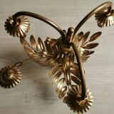 Golden metal palm lamp