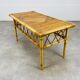 Table basse rotin années 60 et porte revue bambou