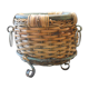 Wicker and metal planter