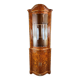 Corner display case in marquetry, 20th century