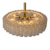 Large Doria chandelier with frosted glass tubes, Germany, 1960s.