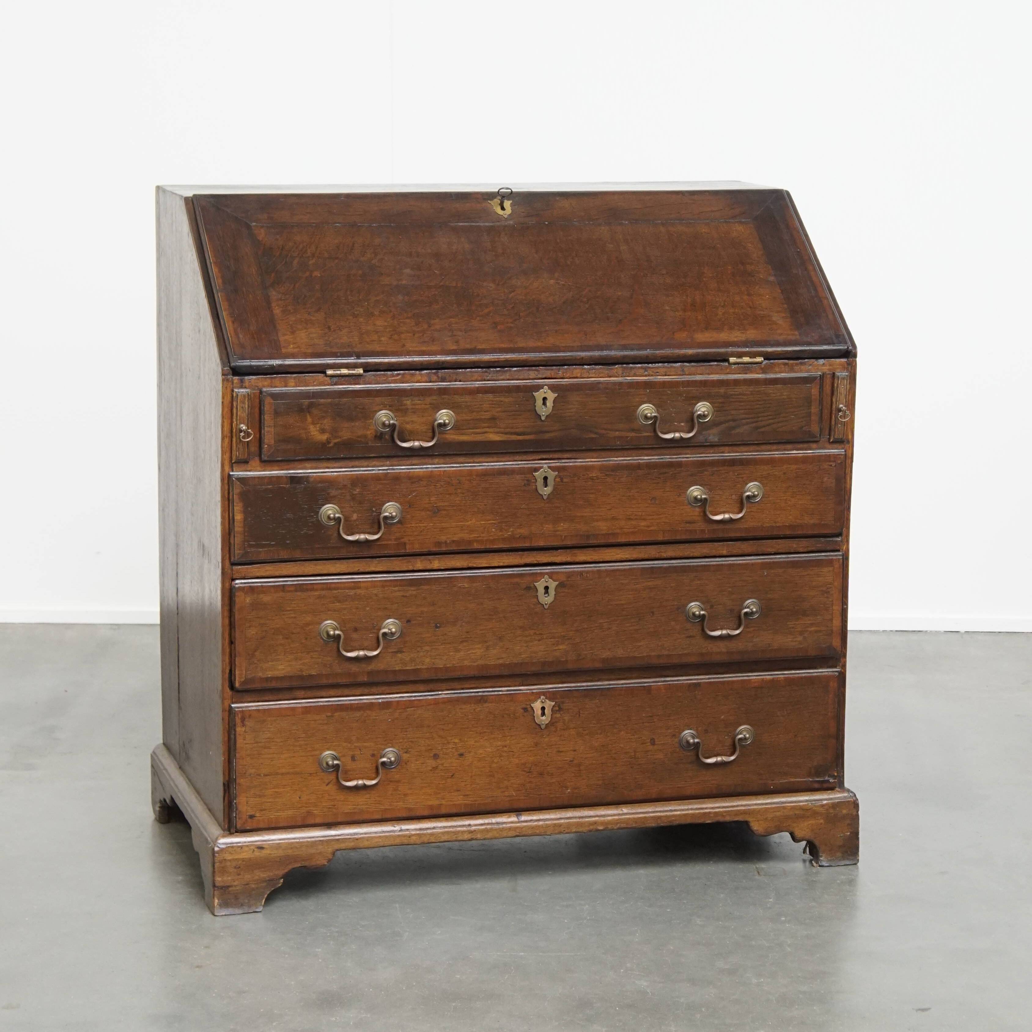 Antique English Oak Secretary / Chest of Drawers