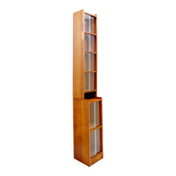 Large vintage glass library mid-century - 1960s