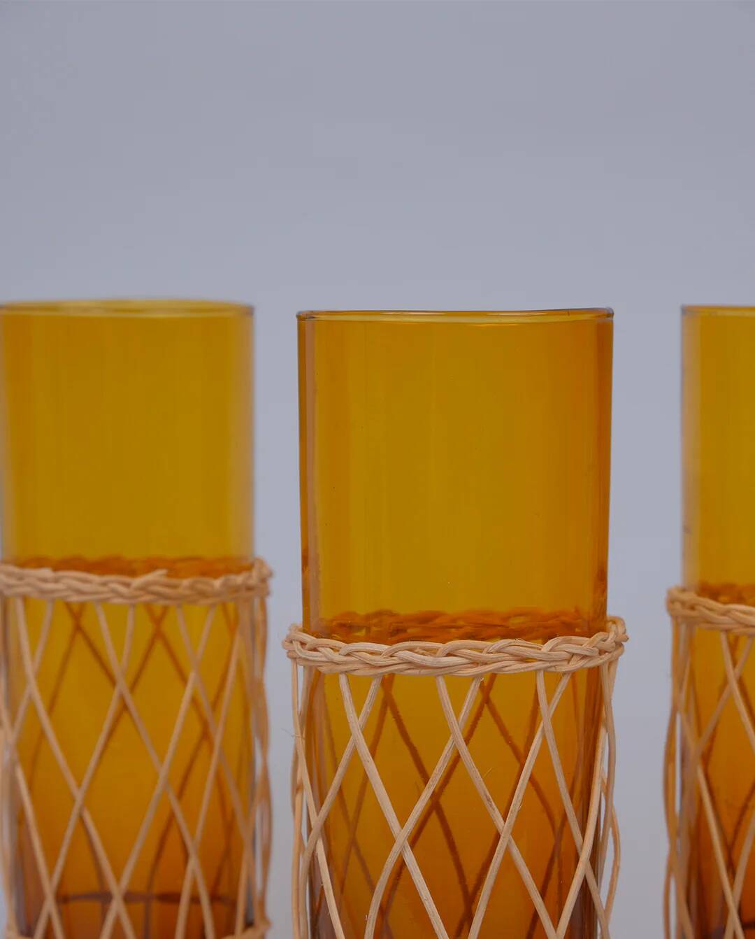 Wicker lemonade glasses x6