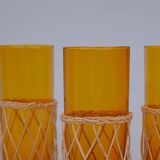 Wicker lemonade glasses x6