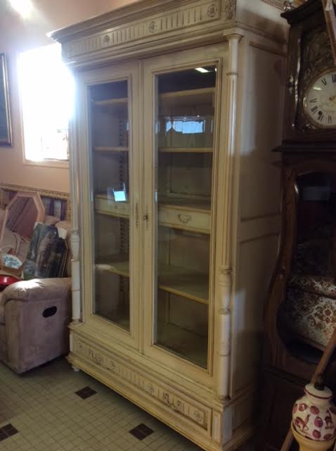 Beige cerused bookcase