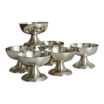 Set of 6 vintage metal dessert bowls