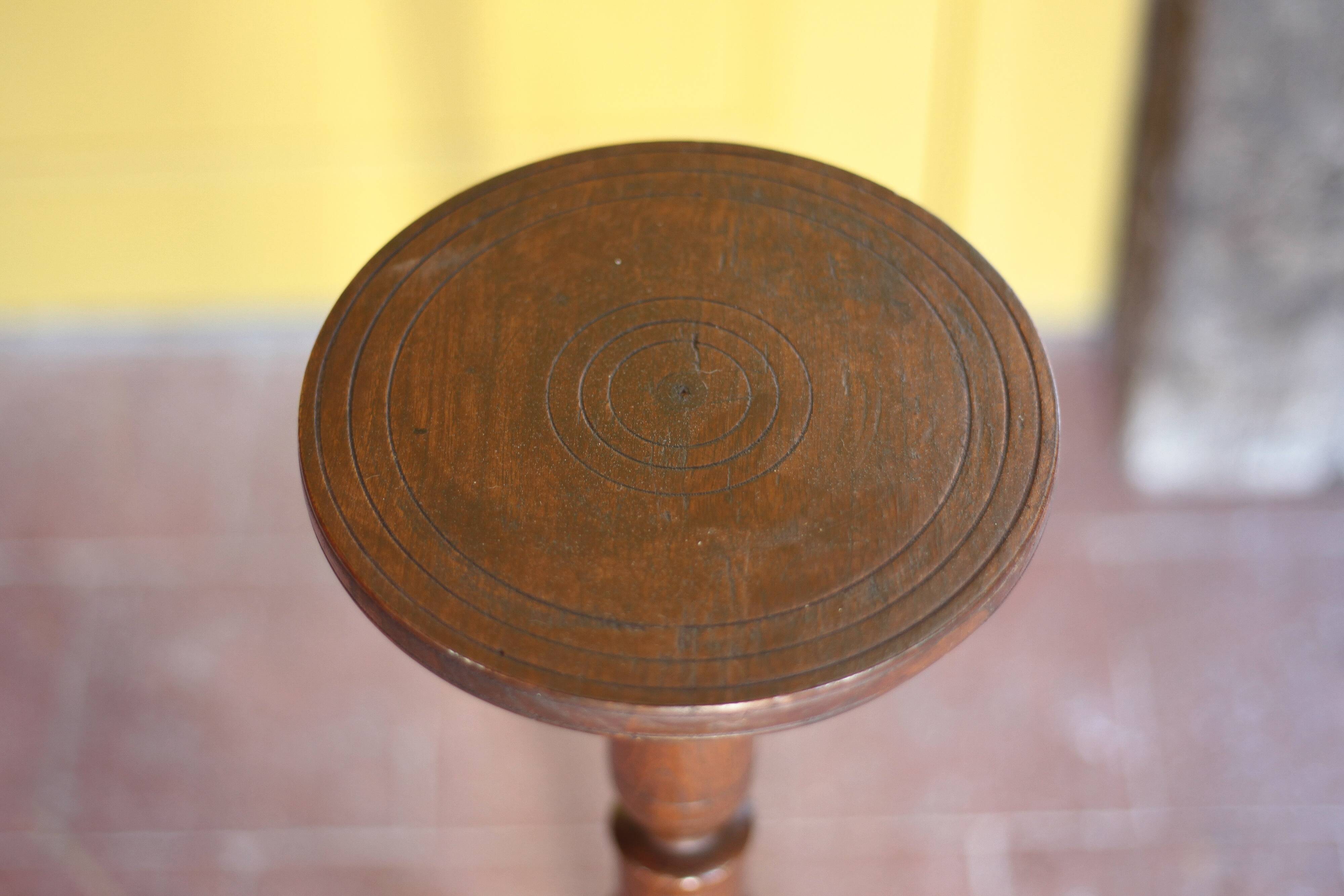 vintage wooden pedestal, Art Deco pedestal, column wood