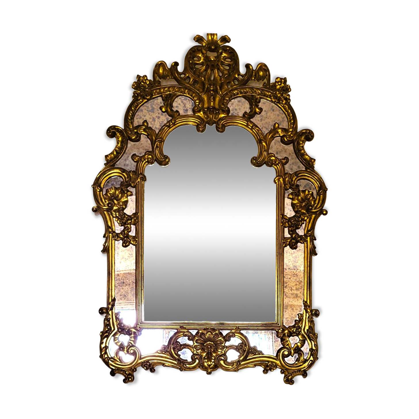 Large Louis XVI style mirror with shutters in perfect condition.