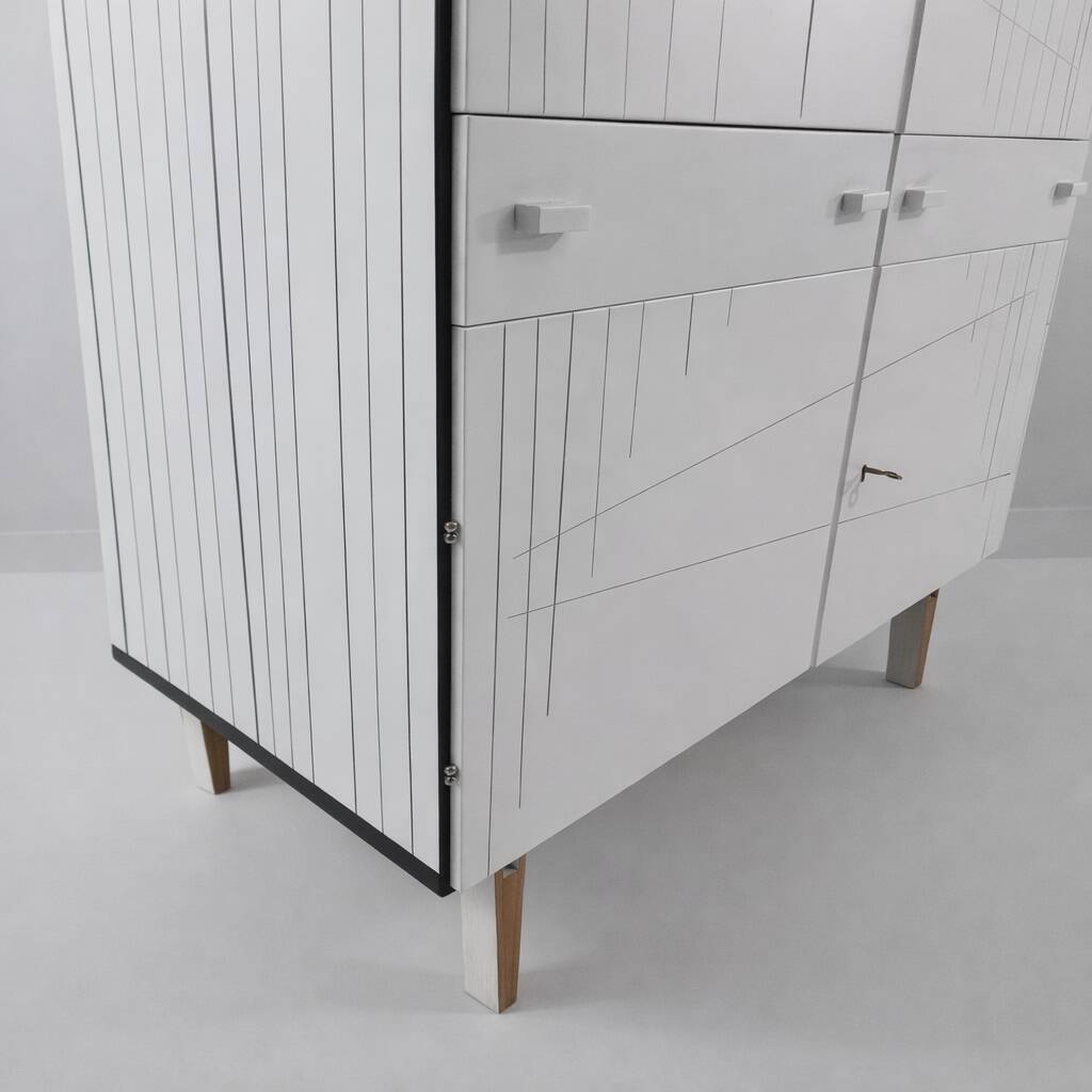 Vintage wardrobe in ash by Francisek Mezulanik, 1970.