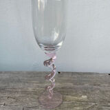 4 large, multicoloured, twisted champagne flutes