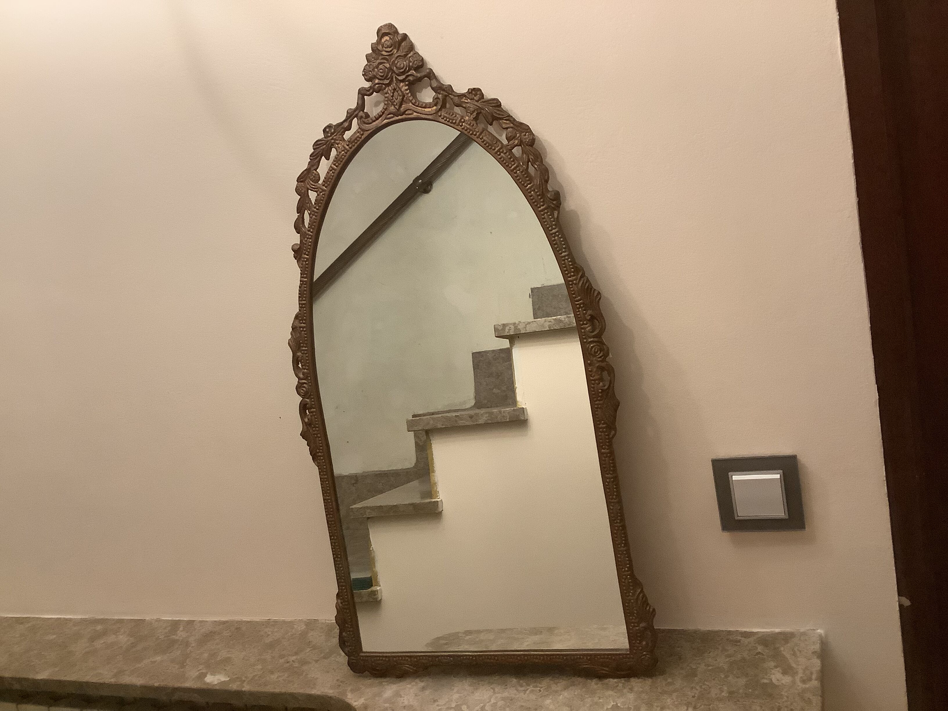 Old metal mirror 68x36cm