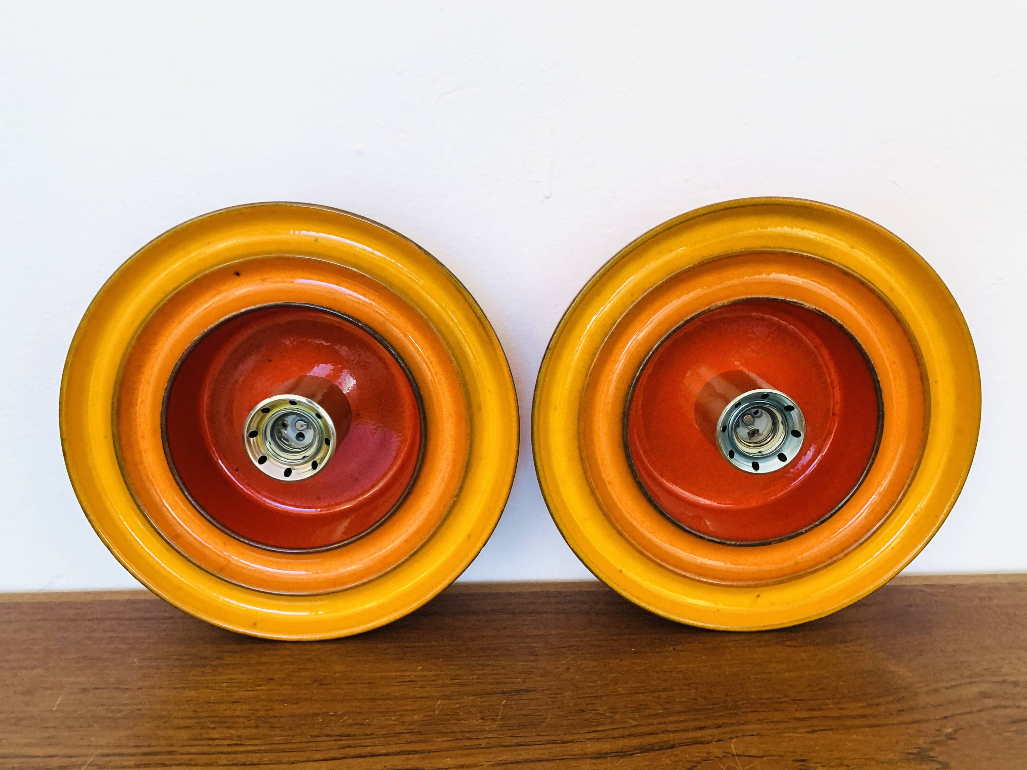 Set of 2 Ceramic Wall Lamps
