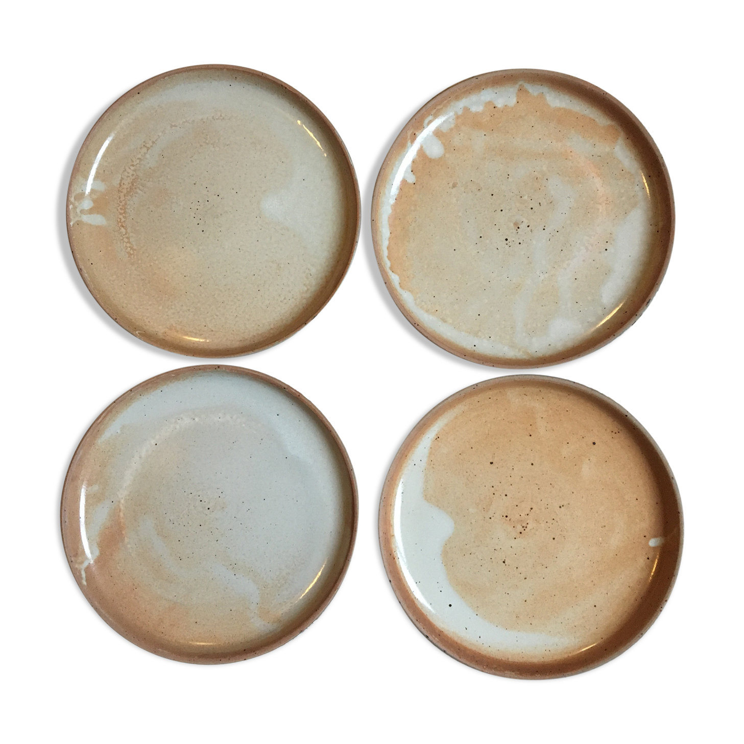 Set of 4 flat sandstone plates