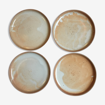 Set of 4 flat sandstone plates