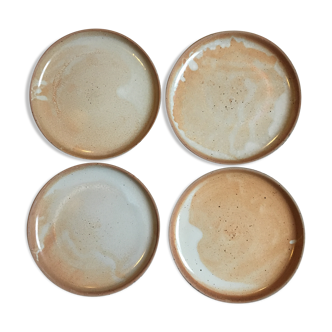 Set of 4 flat sandstone plates