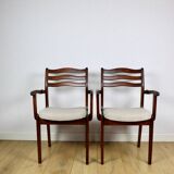 Office chairs vintage beige boucle - set of 3