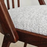 Set of 4 grey bouclette chairs by Antonin Suman