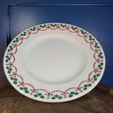 Ancien plat sur pied / compotier en porcelaine moulin des loups