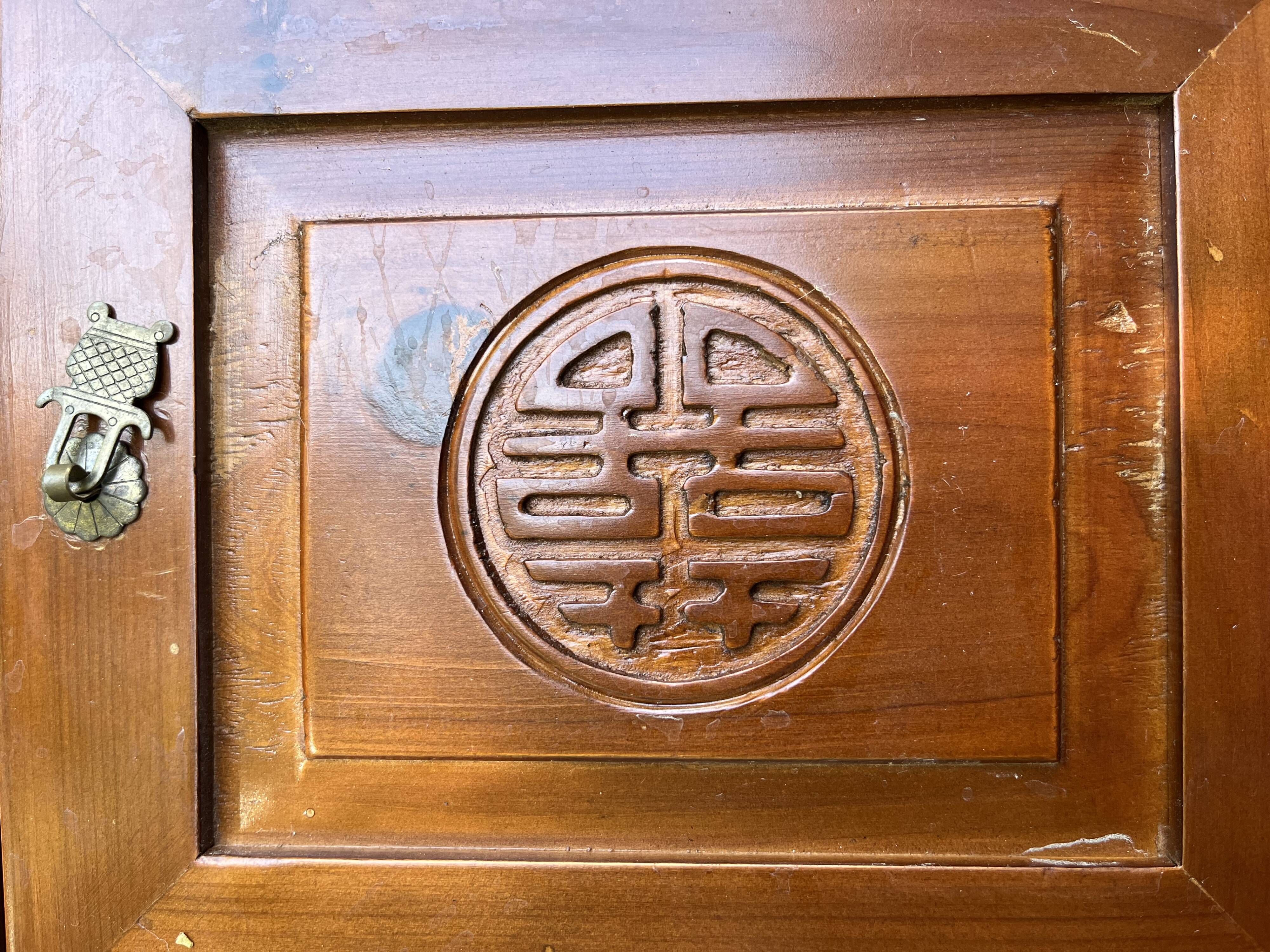 Pair of exotic wood storage columns - China