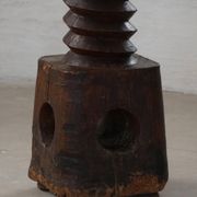 19th-century sculptural French wine press in solid wood / pedestal