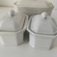 Trio de terrines Apilco porcelaine modèle perlé