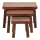Set of three brutalist oak side tables 1970's