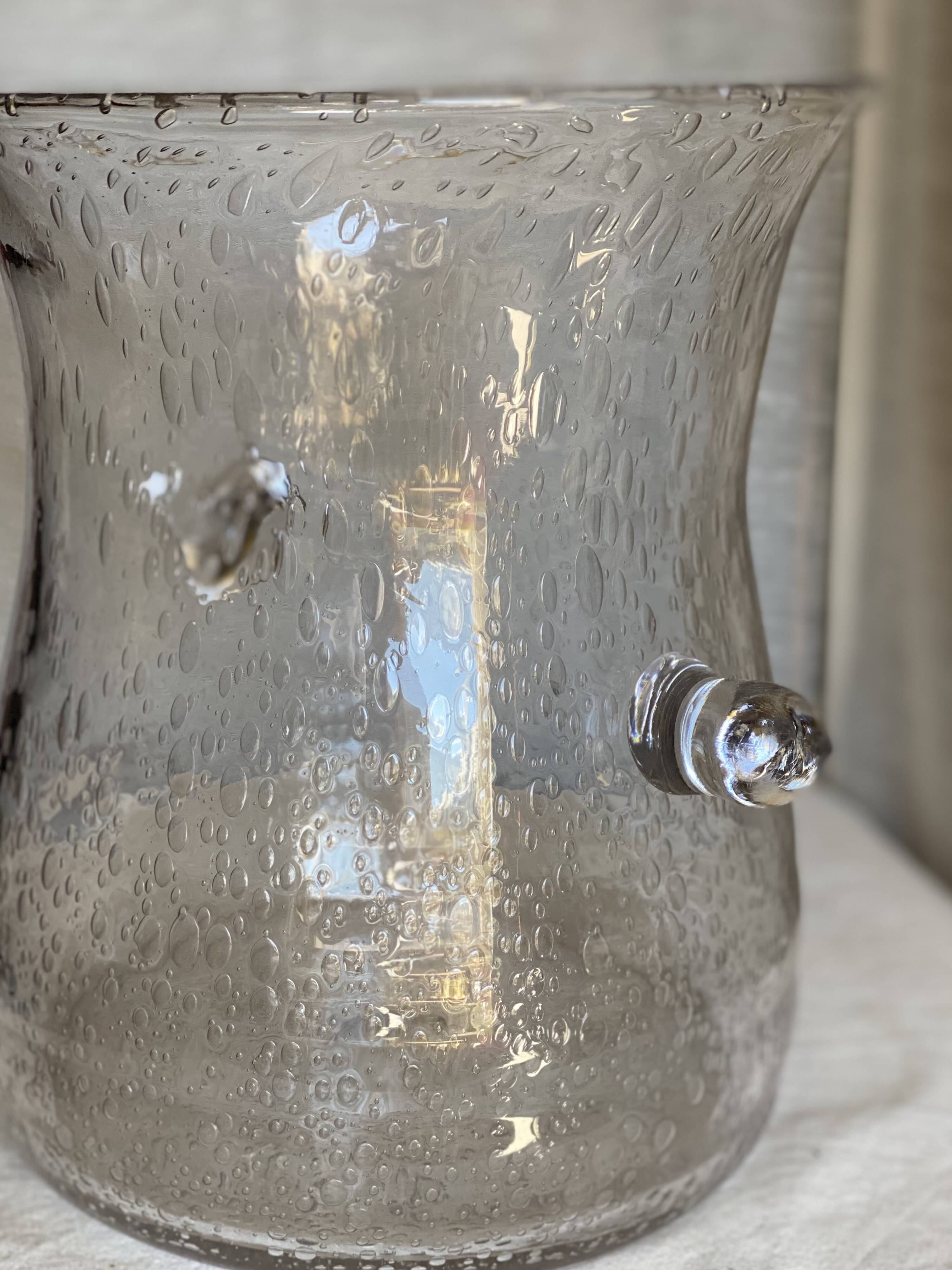 Vintage 1960s bubble glass cooler bottle bucket biot