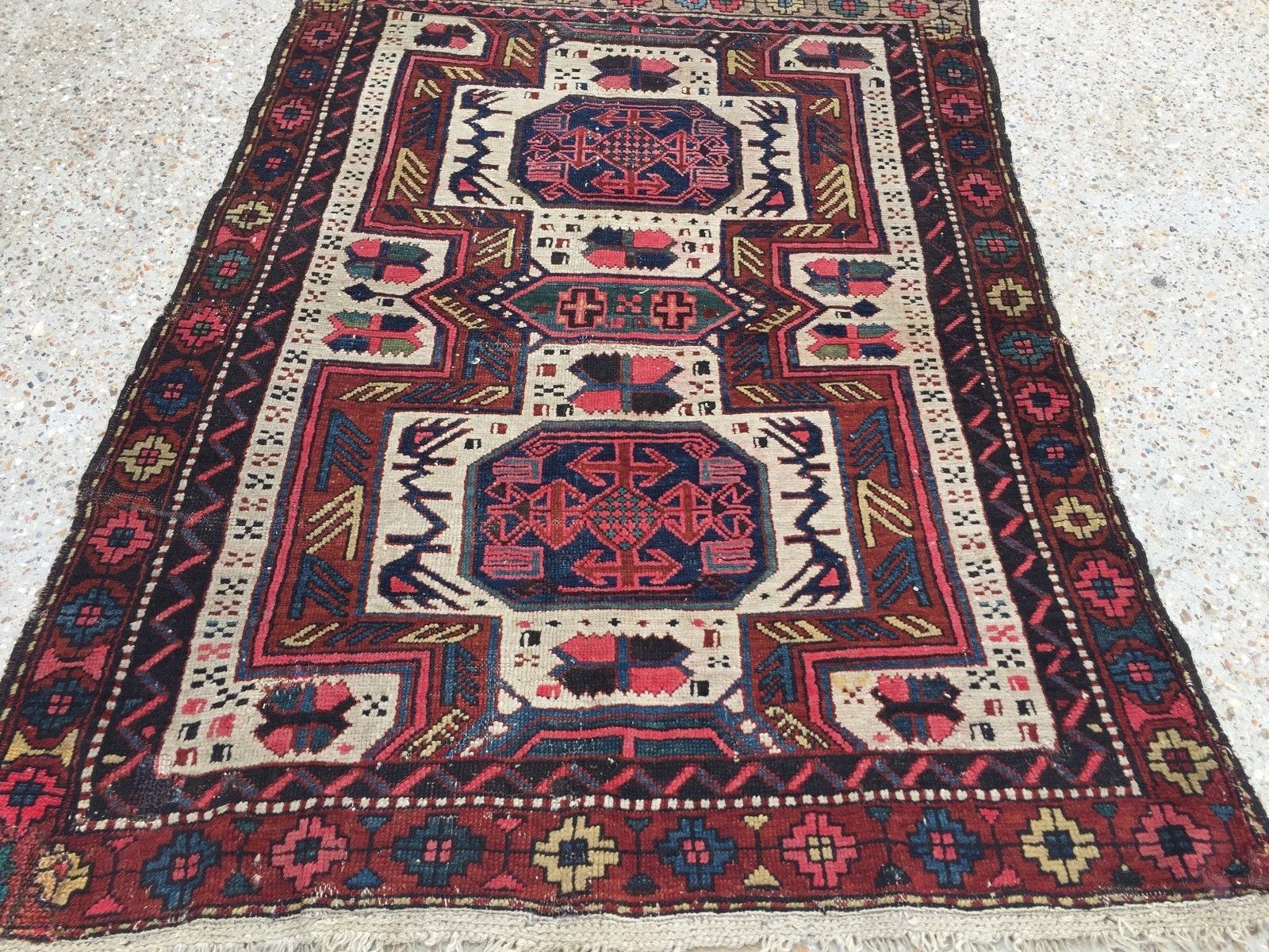 Tapis Kazak en laine oriental fait main 140x105cm