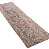 2x7 Navy Blue & Red Persian Runner Rug, 60x208Cm