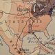 Old geography map / school map South America North America