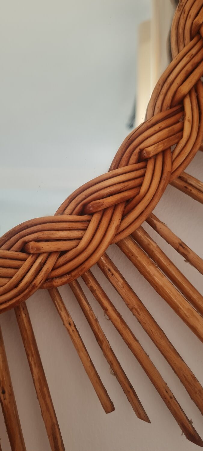 Rattan sun mirror 1960, 55 cm