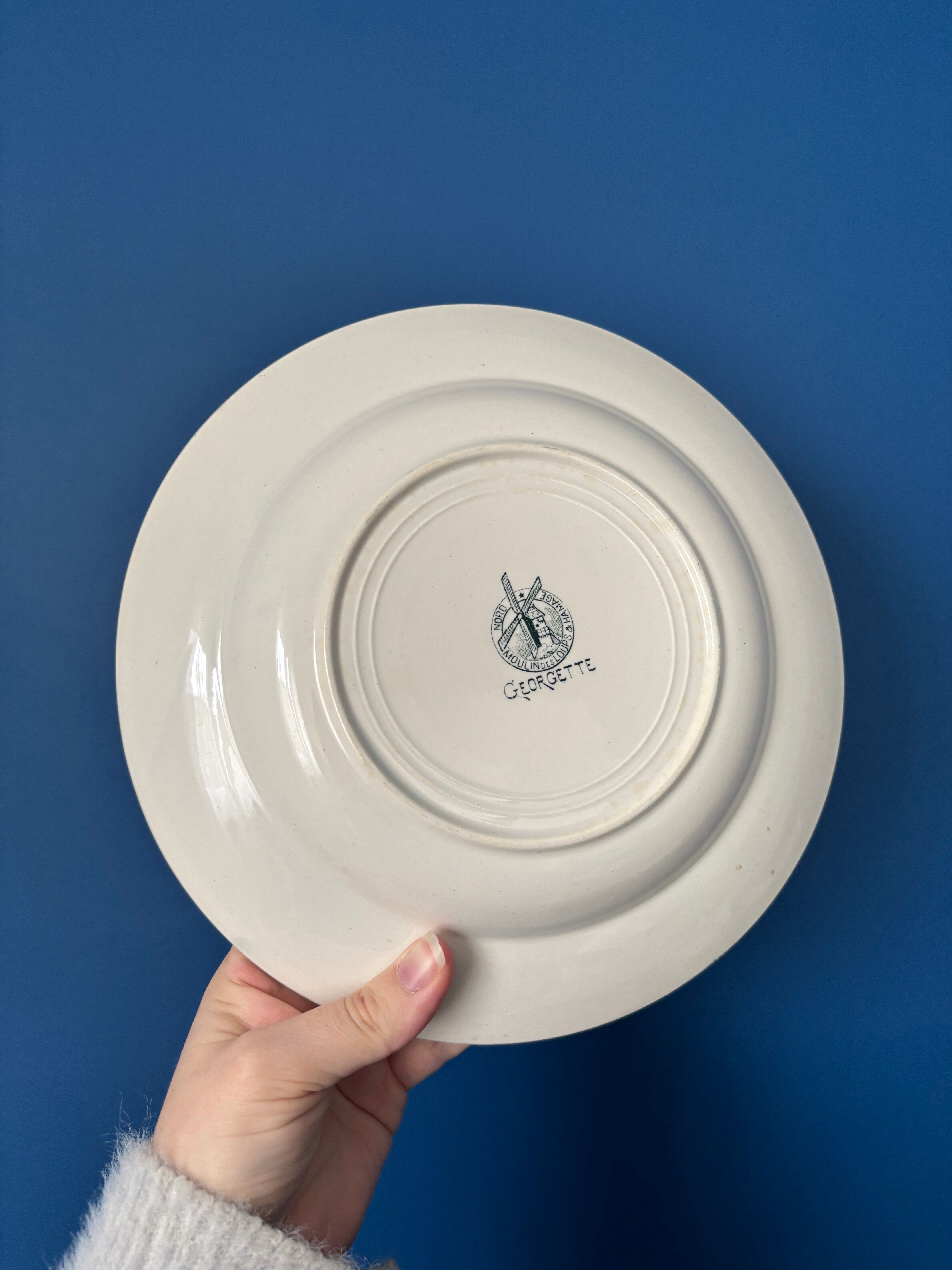 Set of 4 deep plates Terre de Fer Moulin des Loups model George