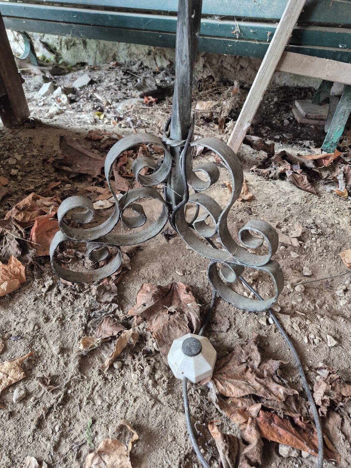 Wrought iron lamp post