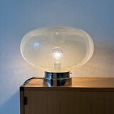 Mazzega Lampe Murano  Verre Puliginiso et inox 1971