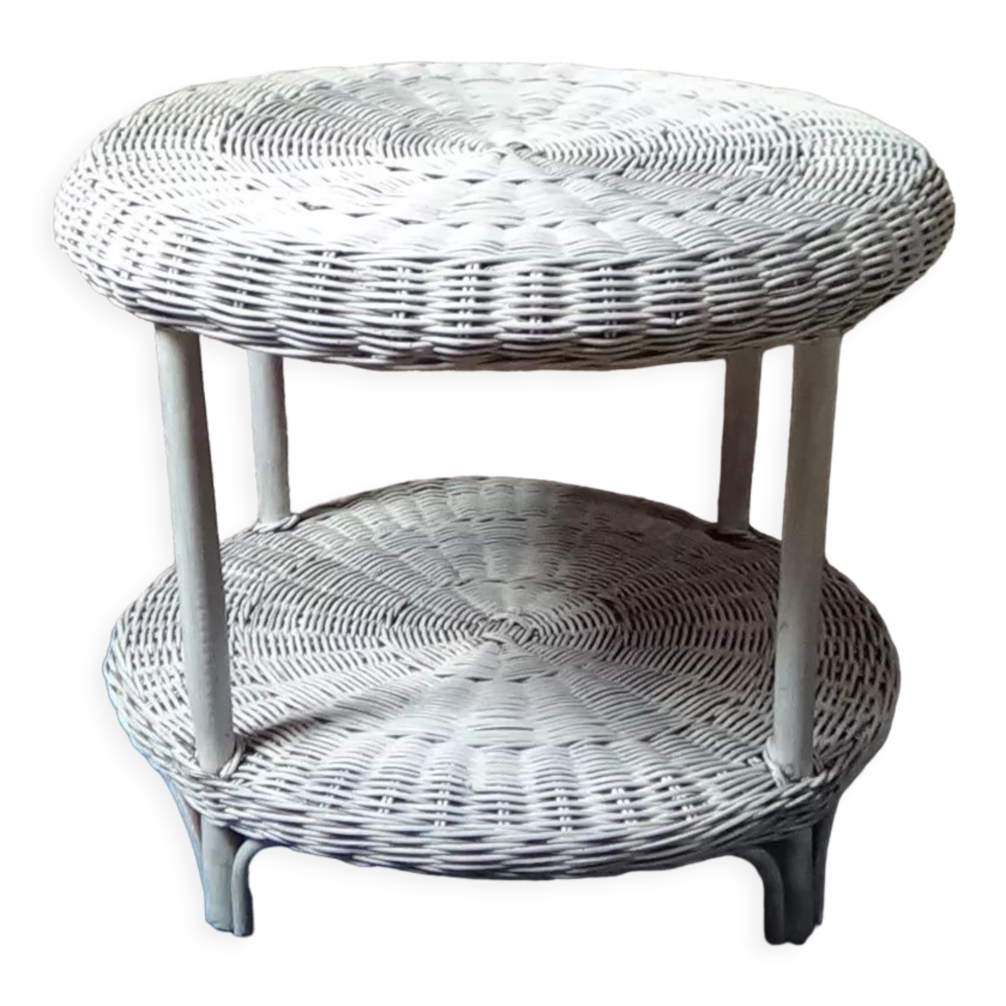 Rattan and bamboo coffee table