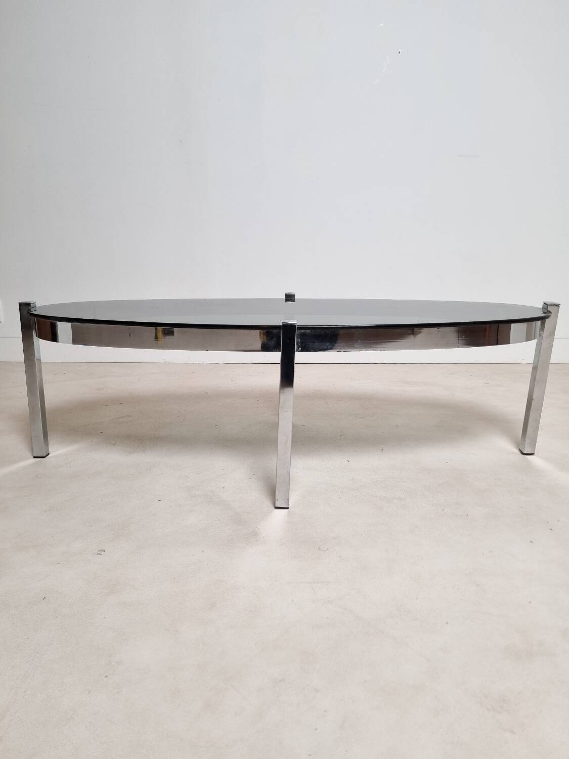 Vintage chrome and smoked glass coffee table