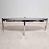 Vintage chrome and smoked glass coffee table