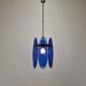Blue Glass Chandelier or Pendant by Veca, Italy 1970's