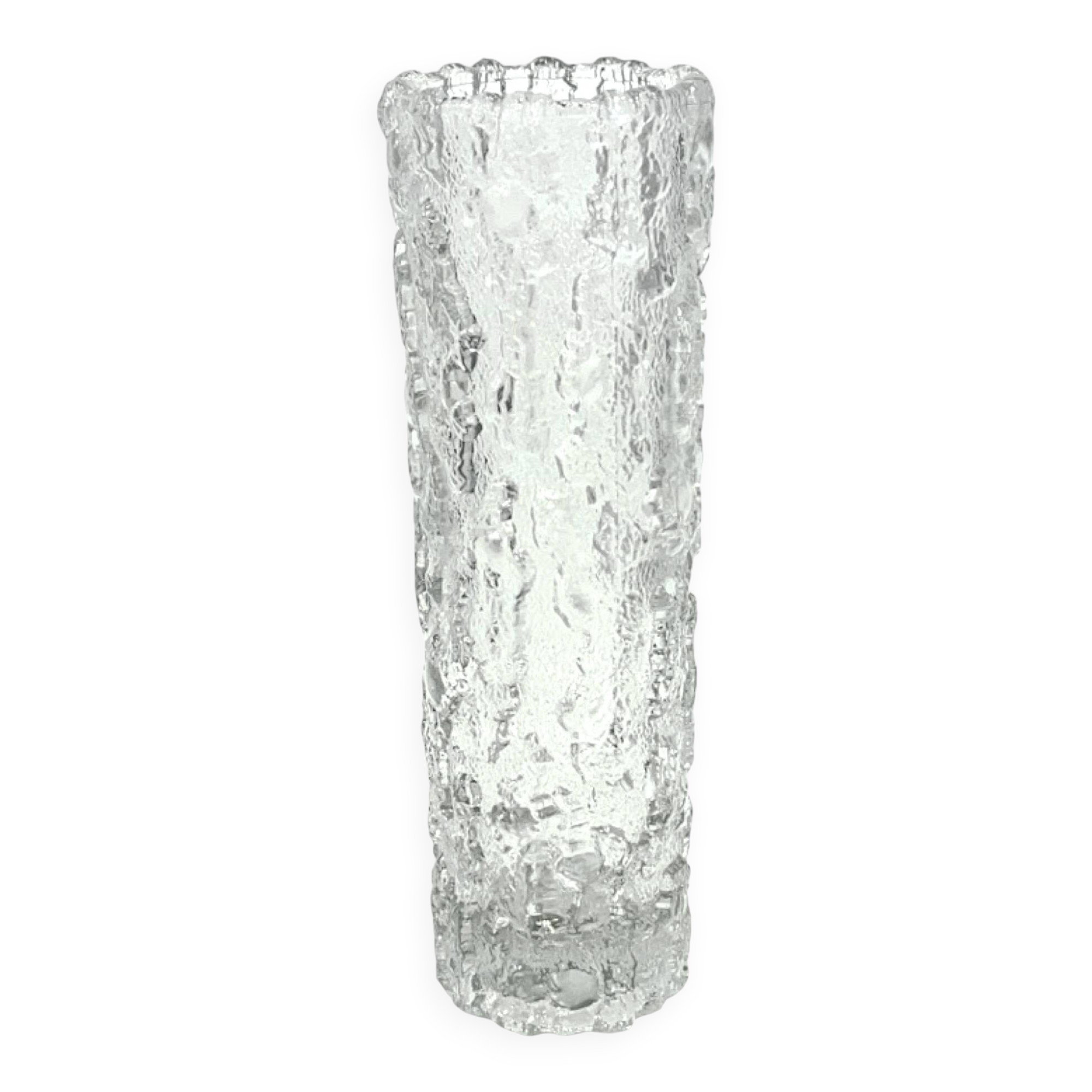Arktis georgshütte vase – ice bark glass, germany 1970s.