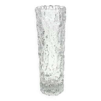 Arktis georgshütte vase – ice bark glass, germany 1970s.