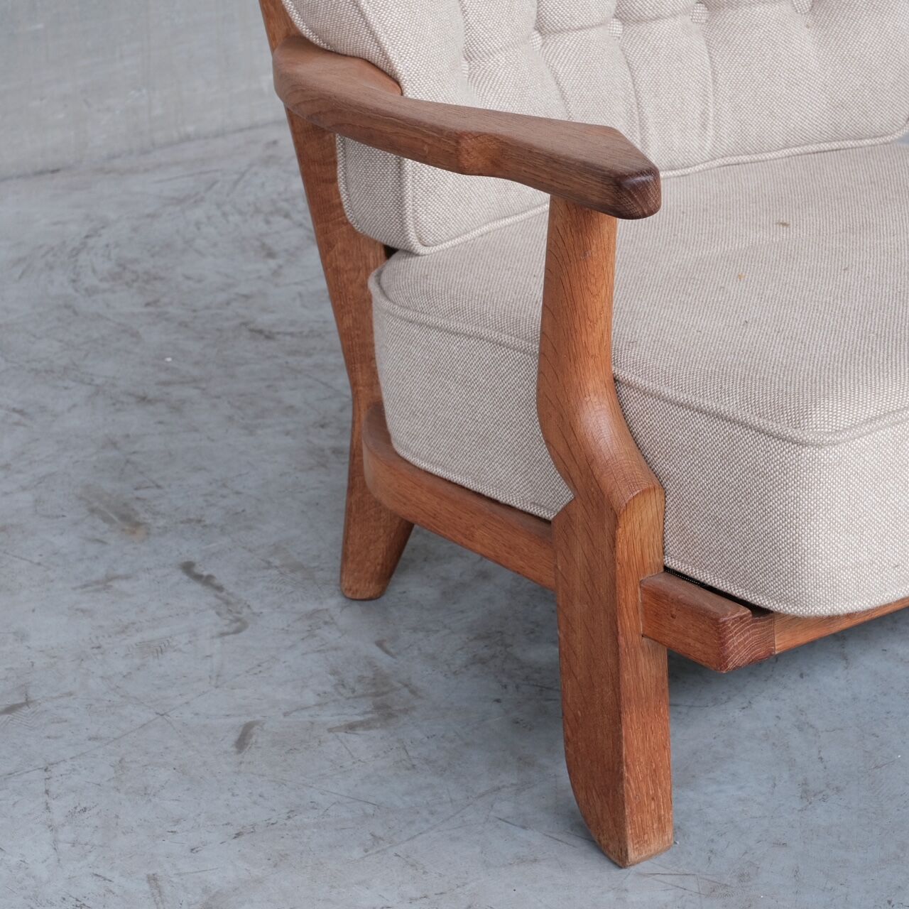 Guillerme et Chambron Mid-Century Oak Grand Repos Armchair