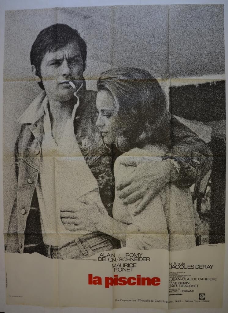 Original film poster "La Piscine" 1969 Alain Delon, Romy Schneider,Birkin...