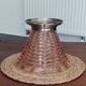 Art Deco cornucopia vase, centrepiece, bowl - blown glass & chrome 1930
